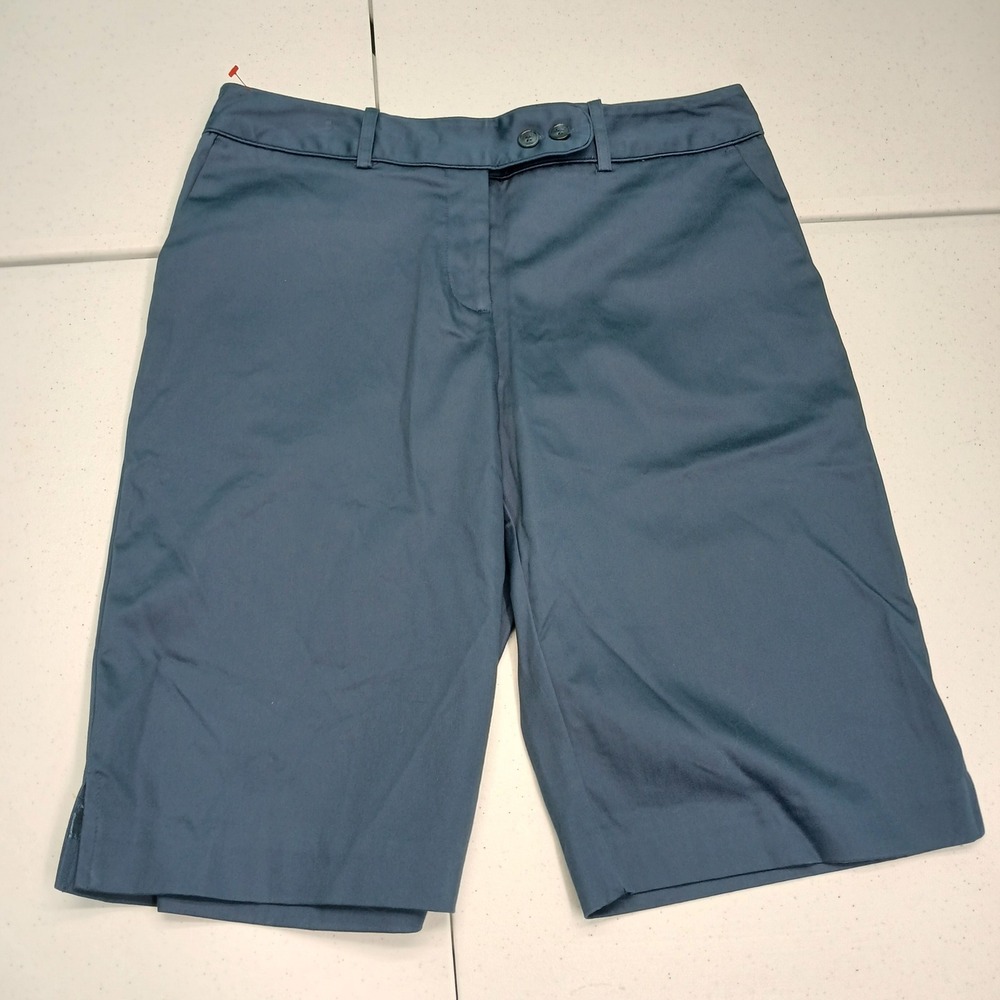 Worthington Bermuda Shorts 10P Blue Petite Stretch Career Office Classic